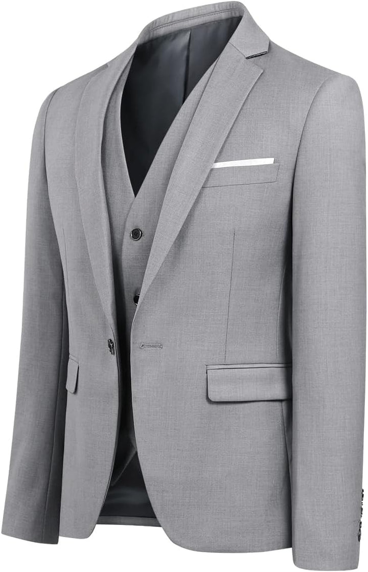 Allthemen Anzug Herren Slim Fit 3 Teilig Anzüge Modern Herrenanzug 3-Teilig Sakko Hose Weste für Bus