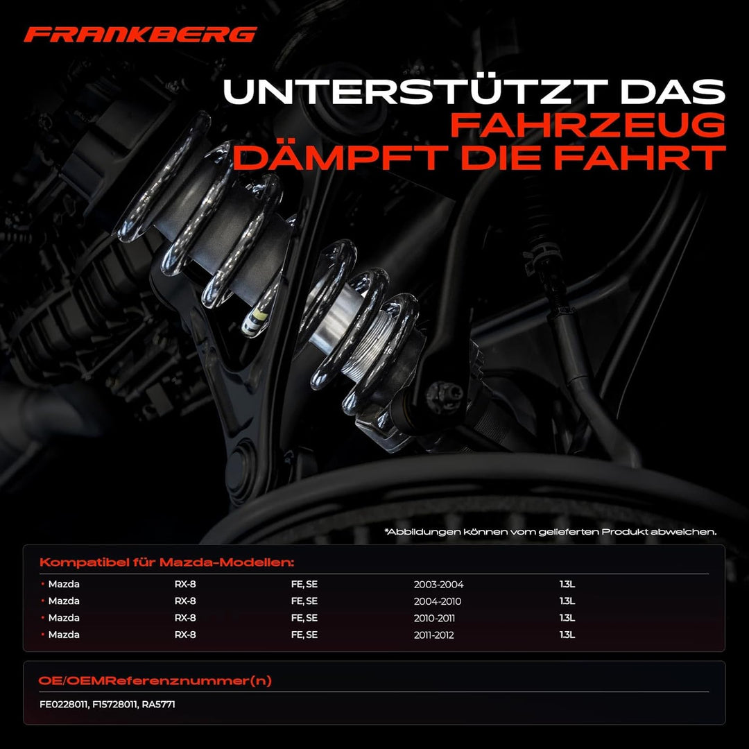 Frankberg 2x Federn Fahrwerksfeder Hinterachse Kompatibel mit RX-8 FE SE 1.3L 2003-2012 Replace# FE0