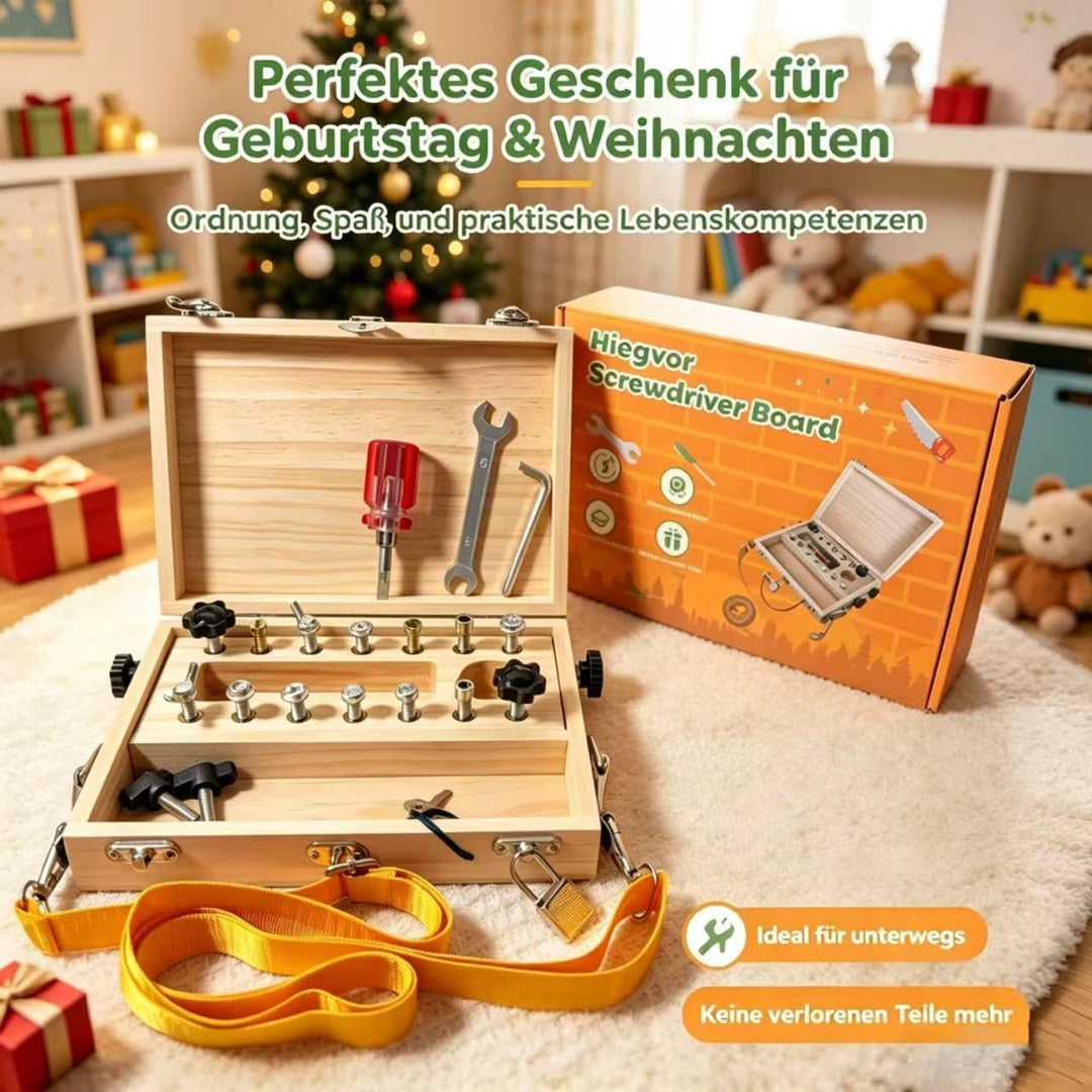 Montessori Spielzeug ab 3 4 5Jahre, Busy Board mit Schraubendreher Montessori C, Montessori C