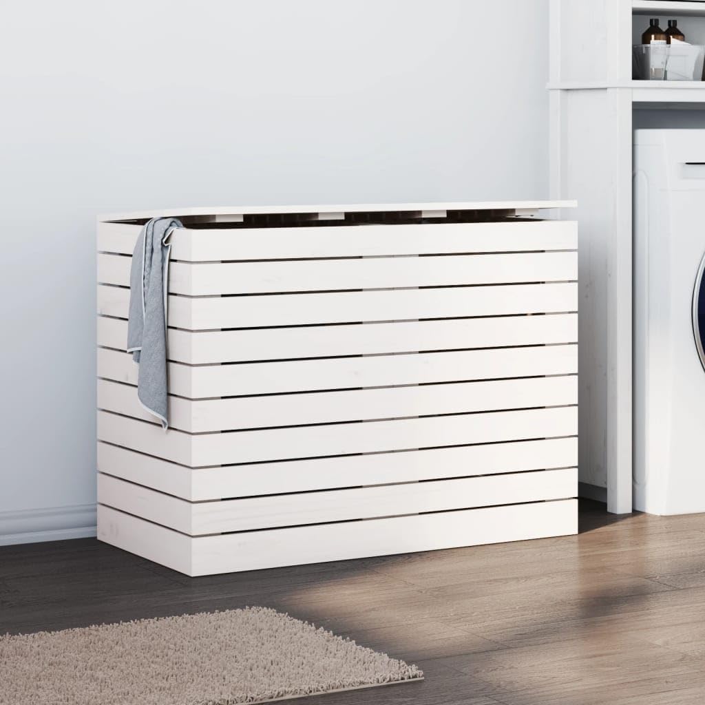 vidaXL Wäschetruhe, Wäschekorb mit viel Stauraum, Atmungsaktiv Wäschesammler mit Deckel, Wäschebox W