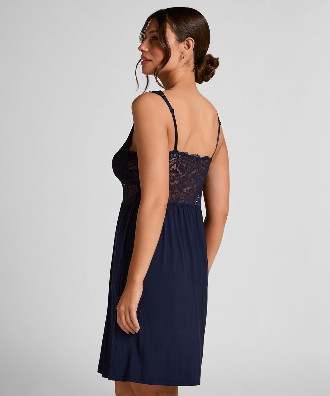 Hunkemöller Damen Slipdress Nora Lace Schwarz XXS XS Maritime Blue, XS Maritime Blue