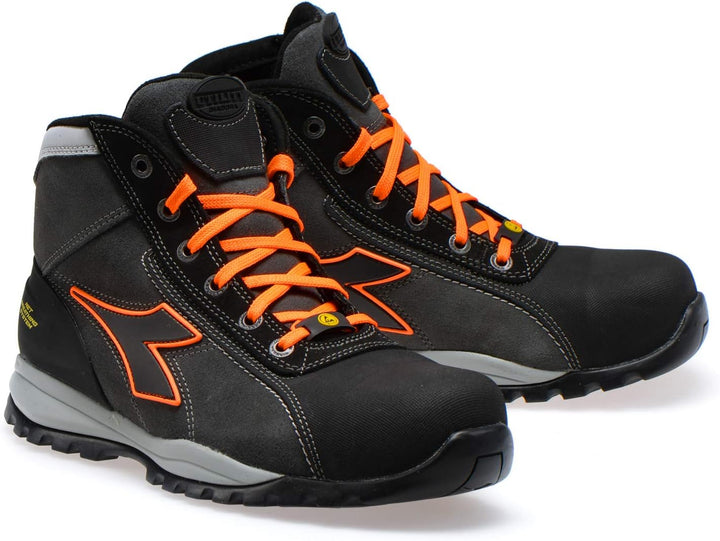 Diadora Glove Net Herren Glove NET MID PRO S3 HRO SRA ESD 35 EU Asphalt Orange Fluo, 35 EU Asphalt O