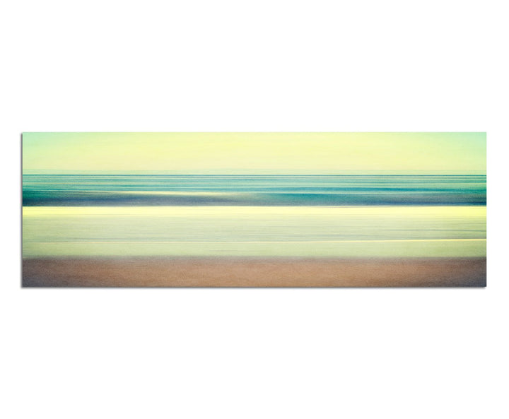 Paul Sinus Art Panoramabild auf Leinwand und Keilrahmen 150x50cm Meer Strand Wellen abstrakt