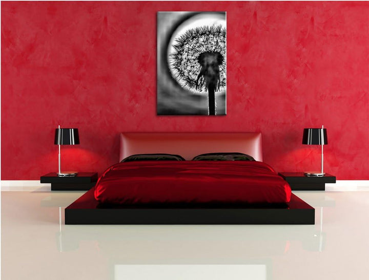 Pixxprint Pusteblume / 100x70cm Leinwandbild bespannt auf Holzrahmen/Wandbild Kunstdruck Dekoration,