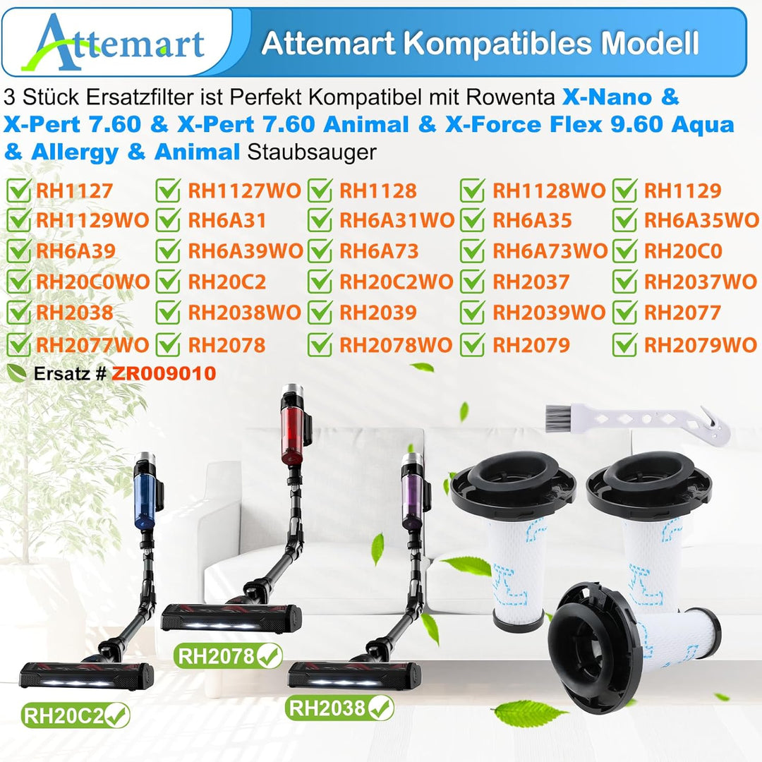 Filter für Rowenta X-Pert 7.60 Animal/X-Force Flex 9.60 Aqua RH6A31 RH6A33 RH6A73 RH20C0 RH2077 Stau