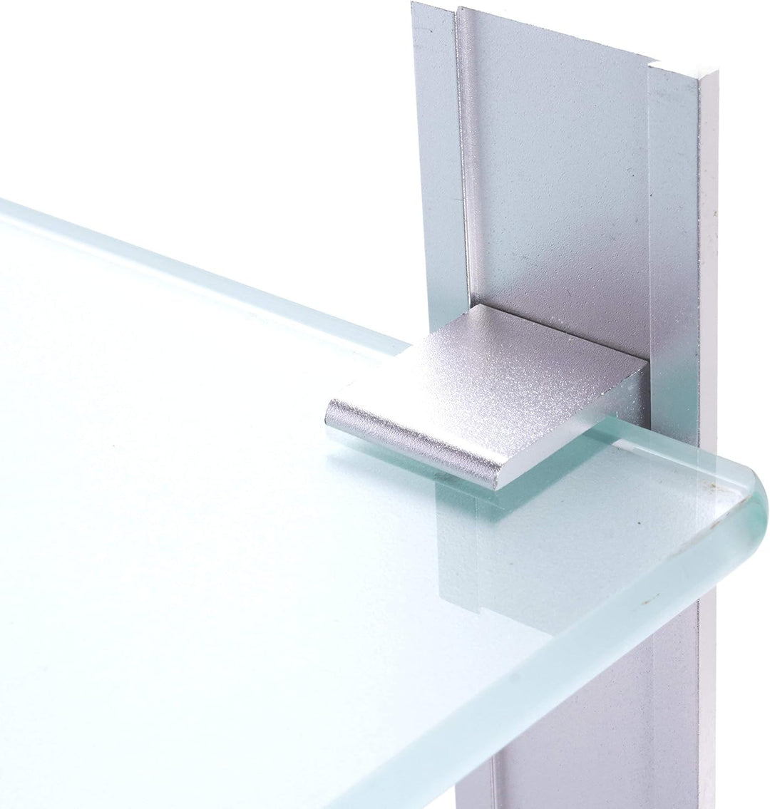 MSV Bad Regal "Tabarca" Eckregal Duschregal aus Aluminium und Glas - kleben und bohren