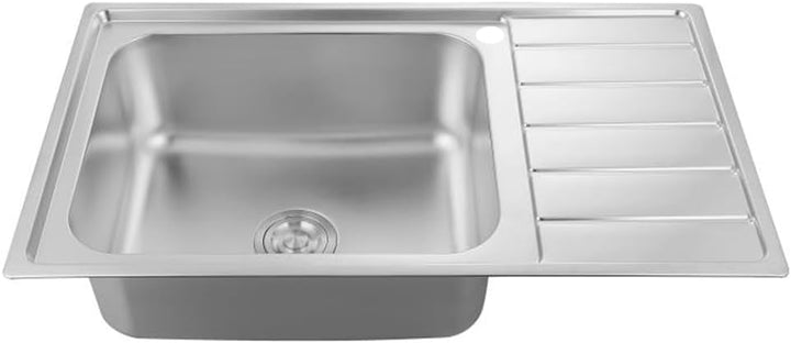 Omeere 86x50 Einbauspüle Edelstahl 304 Materialdicke 1,0 mm Spülbecken Spüle Küchenspüle eckig 1 Bec