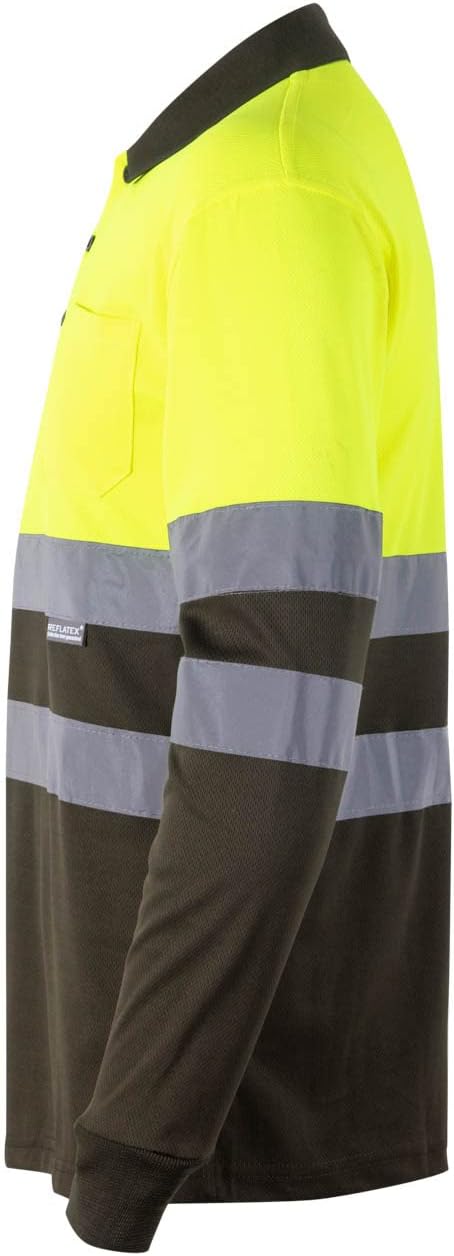 Velilla 175 - Signalshirt, langärmelig (Grösse L) Farbe jagdgrün und gelb fluoreszierend L Verde Caz