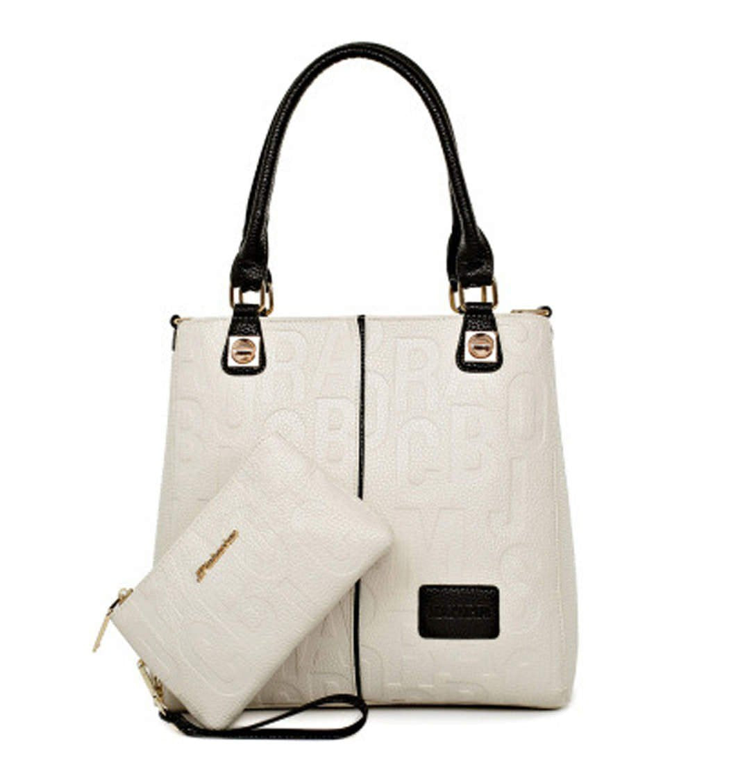 DEERWORD Damen Schultertasche Taschen Frauen Elegant Tasche Italien Vintage PU-Leder 5706 2-teilig s