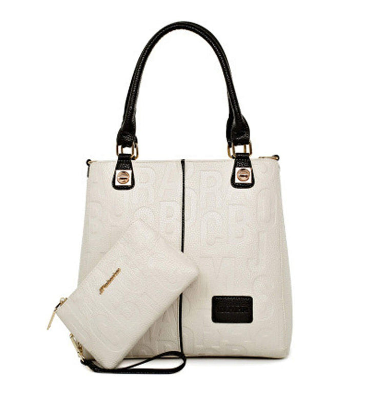 DEERWORD Damen Schultertasche Taschen Frauen Elegant Tasche Italien Vintage PU-Leder 5706 2-teilig s