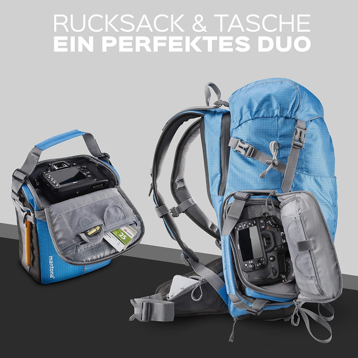 Mantona 20057 Elements Outdoor Rucksack (inkl. Regenschutzhülle, Laptop/Tabletfach, herausnehmbarer