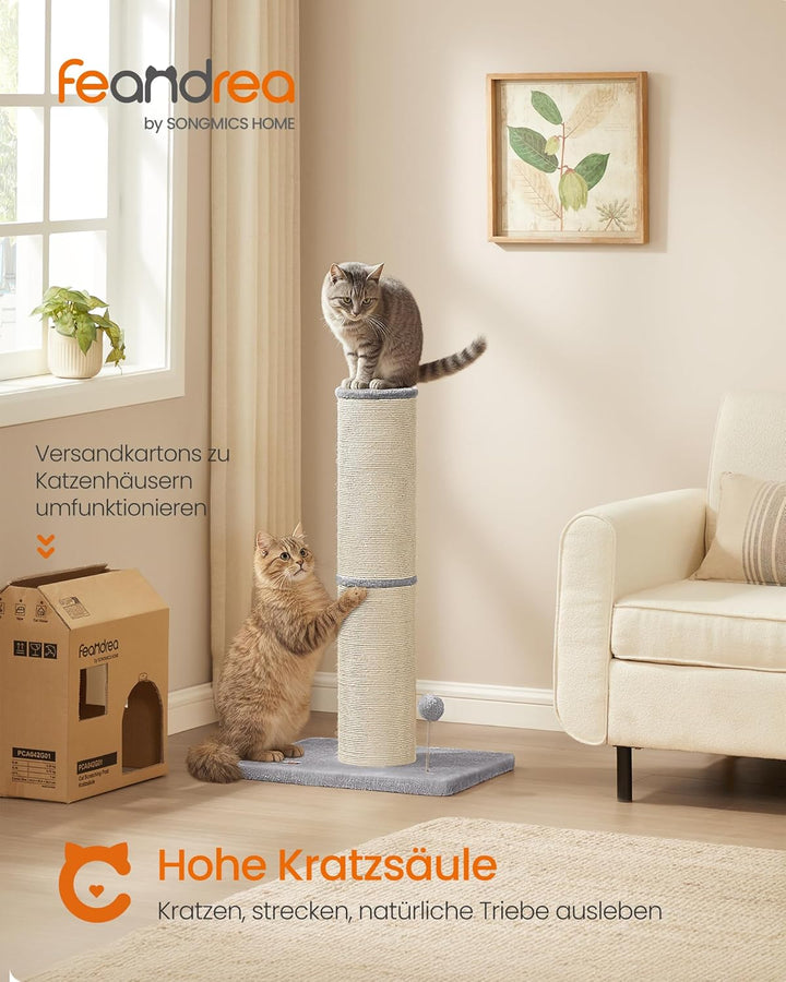 Feandrea Kratzbaum, 85 cm hoch, Kratzsäule XXL, 17 cm Dicker Stamm, Katzenbaum, Kratzstamm auch für