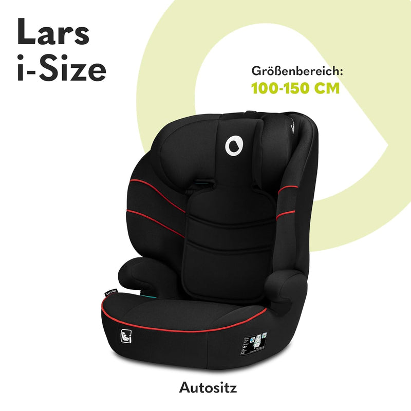 LIONELO LARS i-Size Kinderautositz 100–150 cm, Gruppe 2 3, Seitenschutz 10 Grad, Kopfstützenverstell