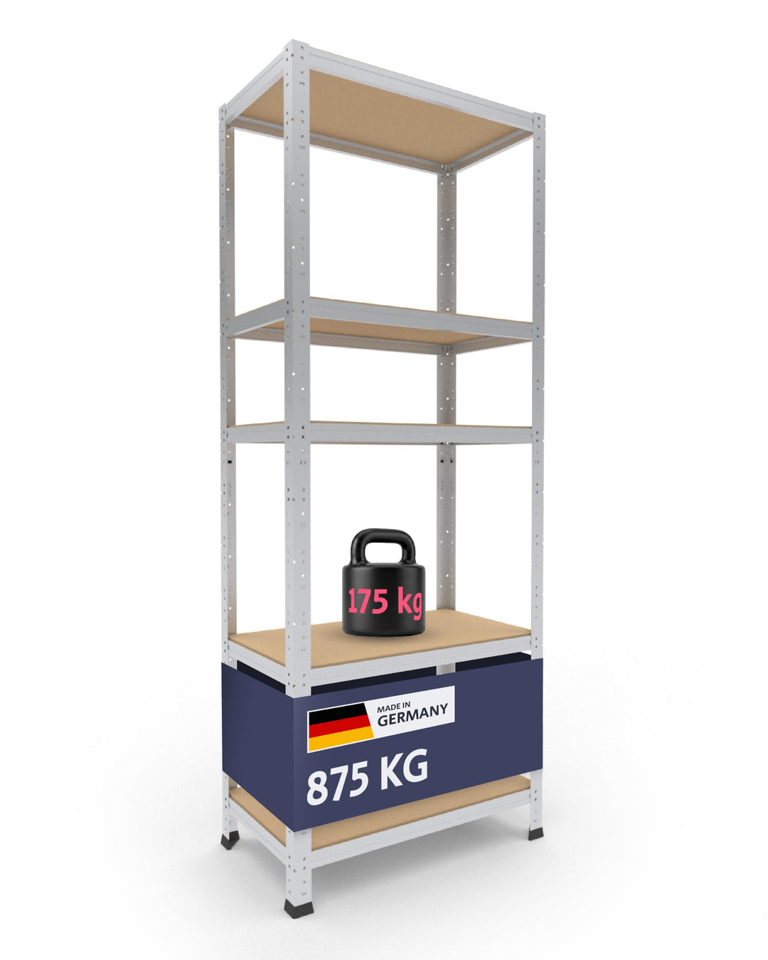 shelfplaza® 180x70x40cm HOME Schwerlastregal verzinkt/Metallregal mit 5 Böden/Kellerregal Metall, Ga