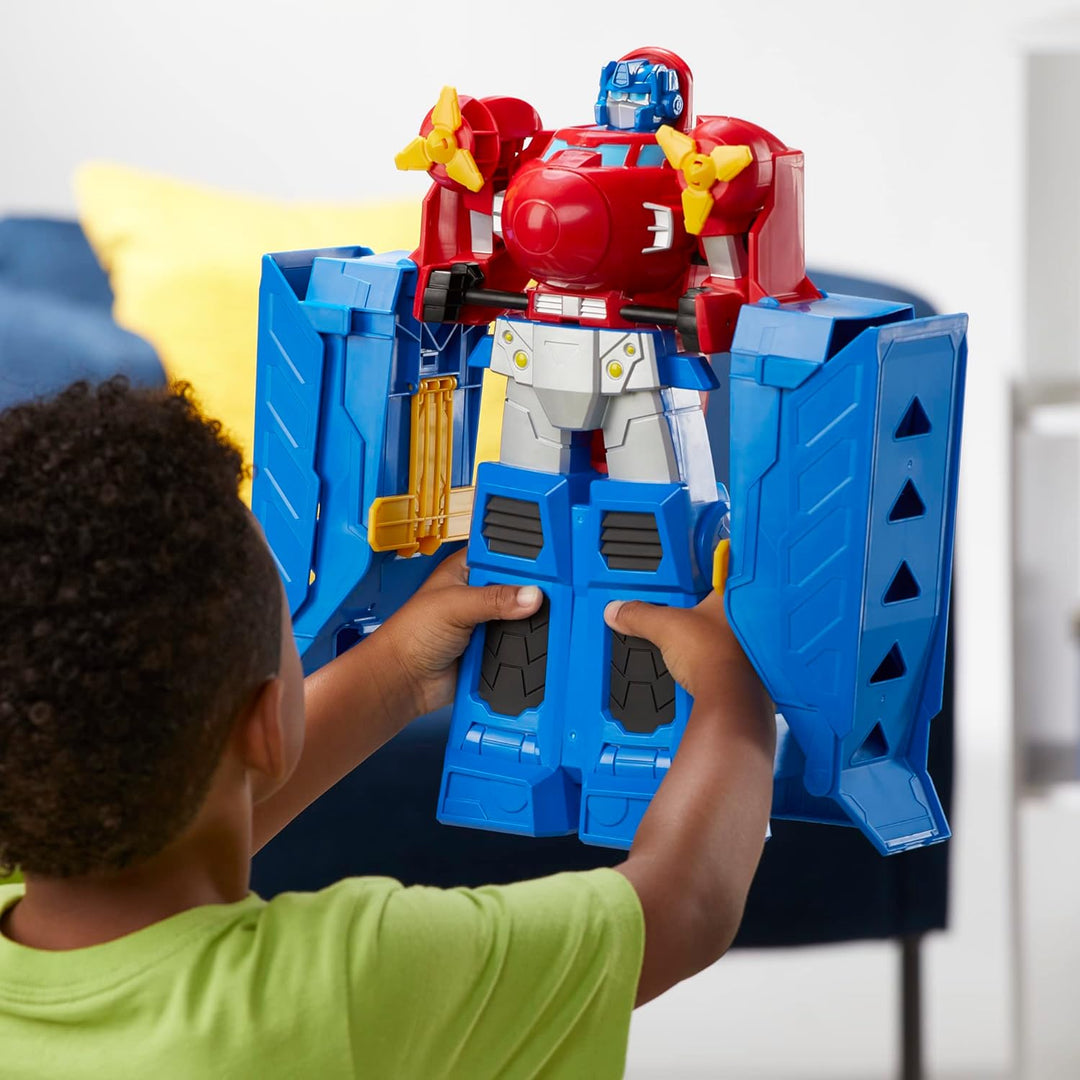 Transformers Spielzeuge Optimus Prime Jumbo Jet Flitzer Spielset mit 11 cm grosser Bumblebee Figur,