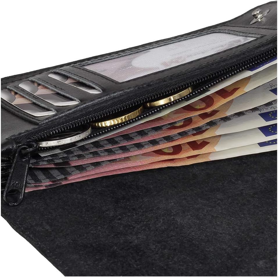 Ledershop24 Luxus Leder Bikerbörse mit Kette Biker Geldbörse Portemonnaie 409 Geldbeutel 17,5 cm Sch
