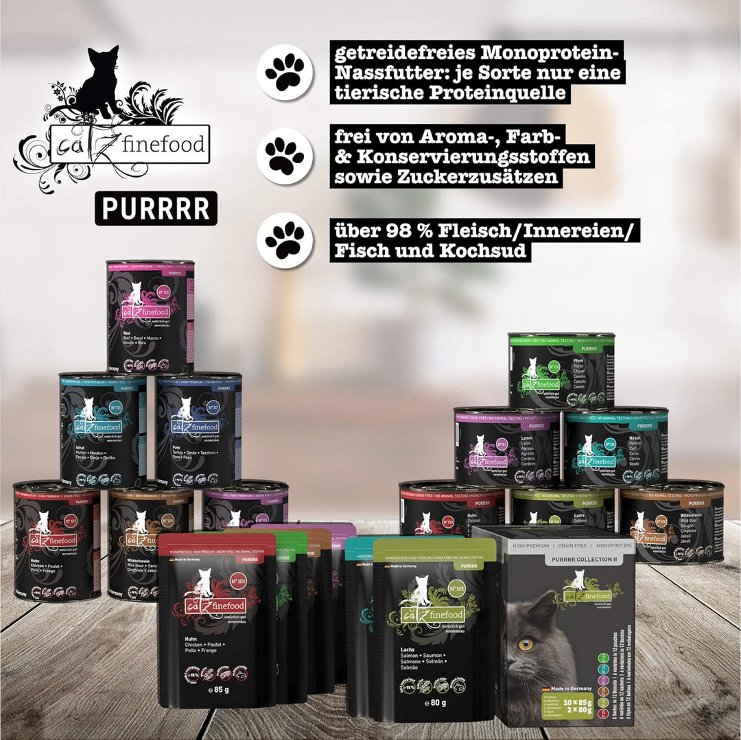 catz finefood Purrrr Schaf Monoprotein Katzenfutter nass N° 113, für ernährungssensible Katzen, 70%