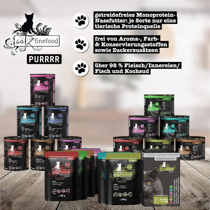catz finefood Purrrr Schaf Monoprotein Katzenfutter nass N° 113, für ernährungssensible Katzen, 70%