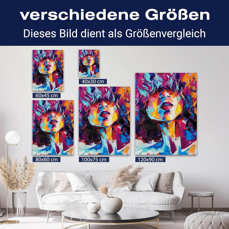 wandmotiv24 Leinwand-Bild Frau Gemälde 2, Grösse 40x30cm, Hochformat, Wand-Bilder, Dekoration Wohnzi