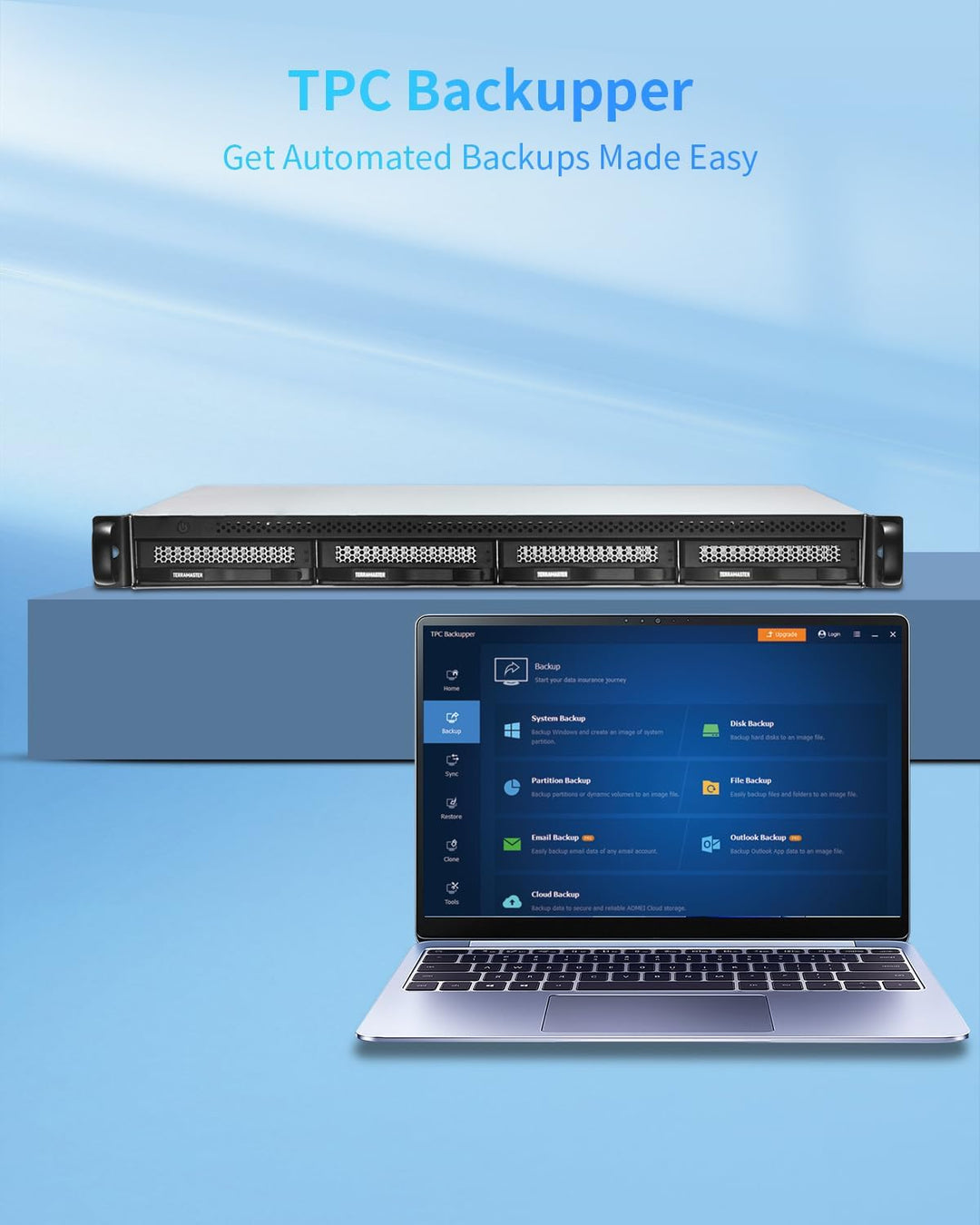 TERRAMASTER D4-320U 4-Bay Ultra-kurzes Rack-montiertes Festplattengehäuse– USB 3.2 Gen2 10 Gbit/s Ty