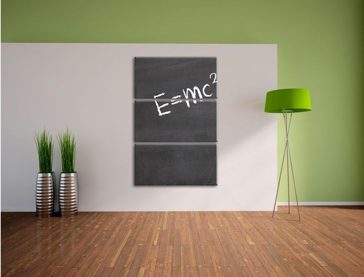 Pixxprint Albert Einstein als Leinwandbild | Grösse: 3 Teilig (120x80) | Wandbild| Kunstdruck | fert
