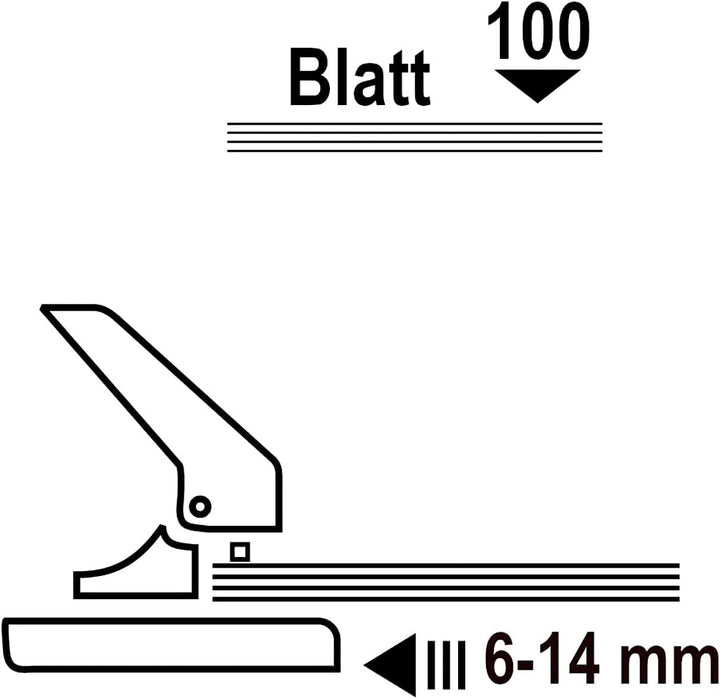 D.RECT 1300 Locher gross | 100 Blatt | Anschlagschiene mit Formatvorgaben | Registraturlocher Bürolo