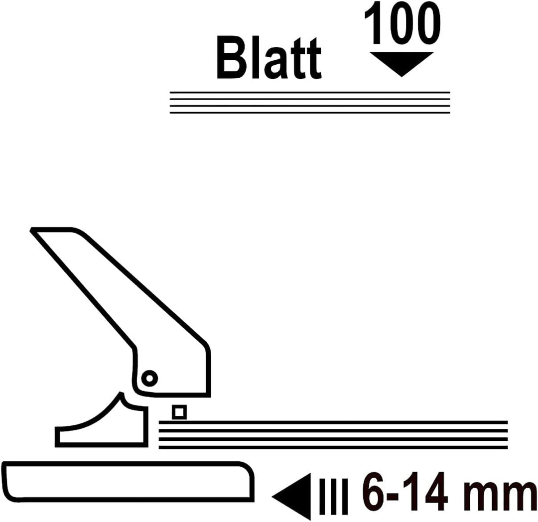 D.RECT 1300 Locher gross | 100 Blatt | Anschlagschiene mit Formatvorgaben | Registraturlocher Bürolo