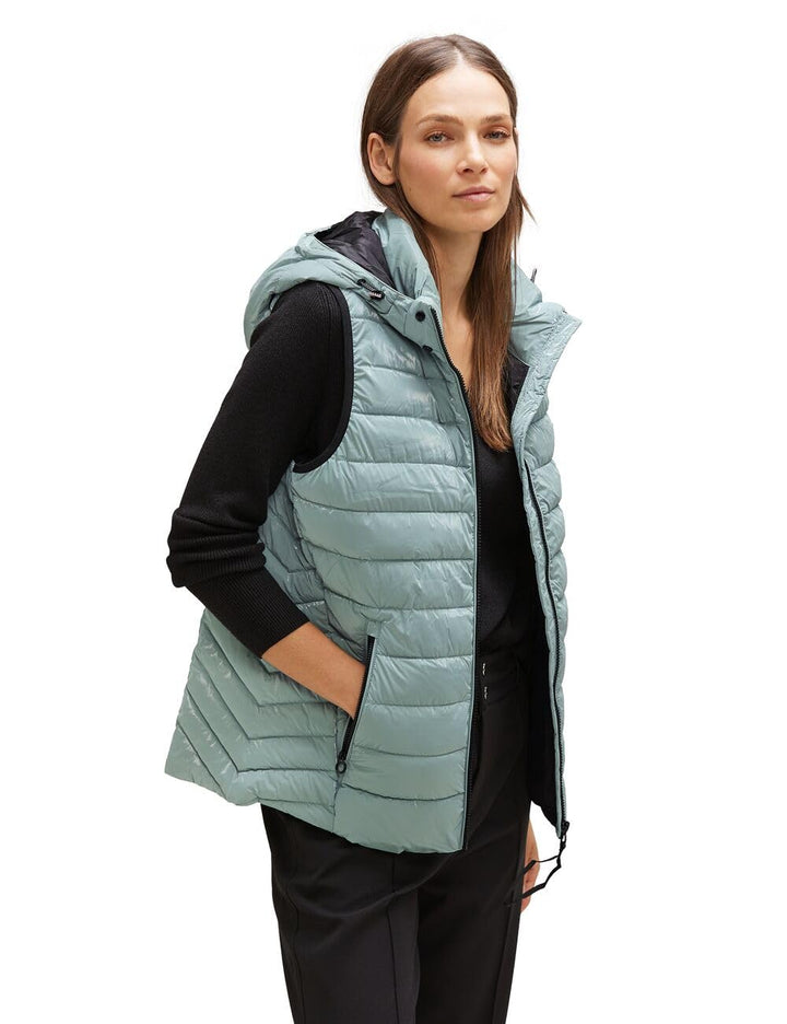 Street One Damen Glänzende Kurz-Steppweste 36 Polar Mint, 36 Polar Mint