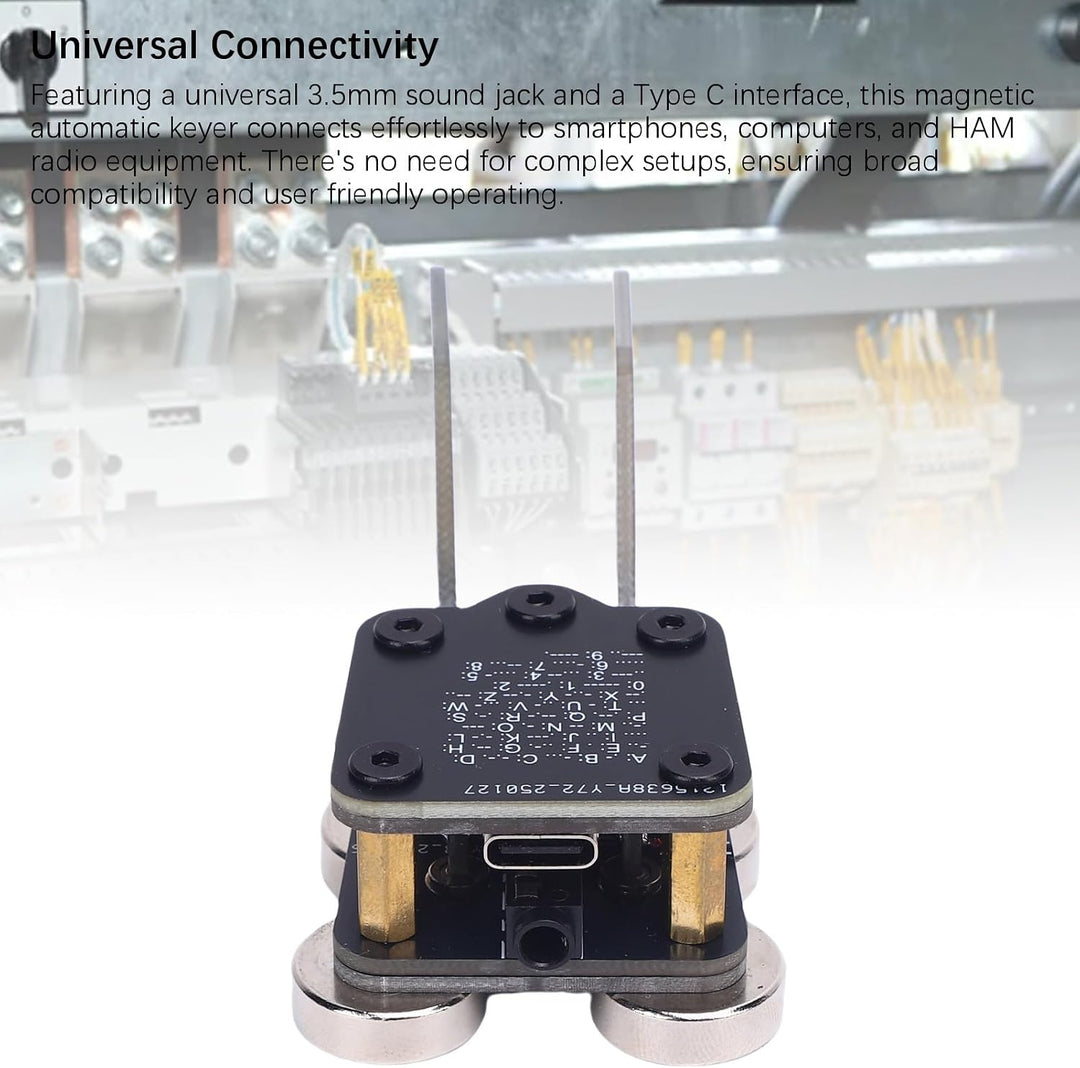 lyrlody Doppelpaddel Morse Taste, CW Keyer Automatik Trainer mit 4 Nd Magneten Basis 3.5mm Soundbuch
