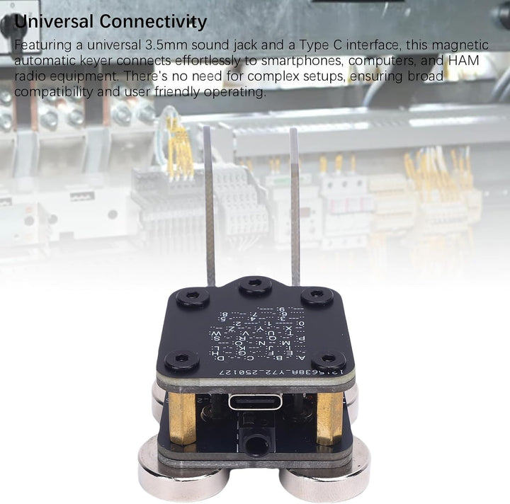 lyrlody Doppelpaddel Morse Taste, CW Keyer Automatik Trainer mit 4 Nd Magneten Basis 3.5mm Soundbuch