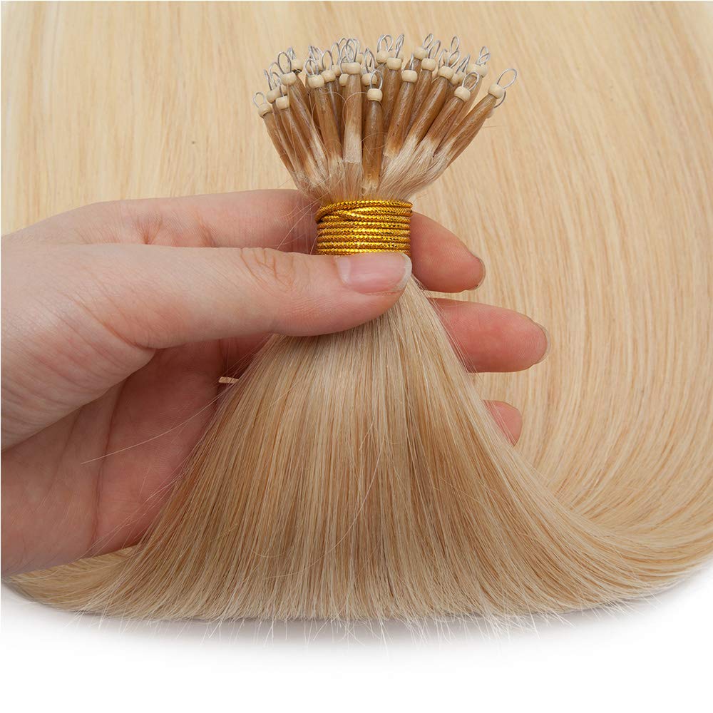 SEGO Nanoring Extension Echthaar 1g Loop Haarverlängerung Haarteile 50 Strähnen Glatt 100% Remy Huma