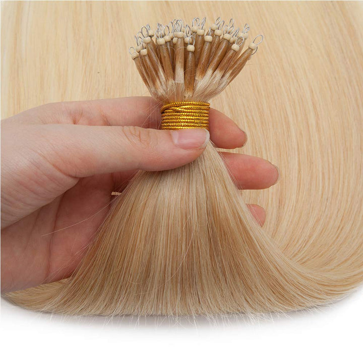 SEGO Nanoring Extension Echthaar 1g Loop Haarverlängerung Haarteile 50 Strähnen Glatt 100% Remy Huma
