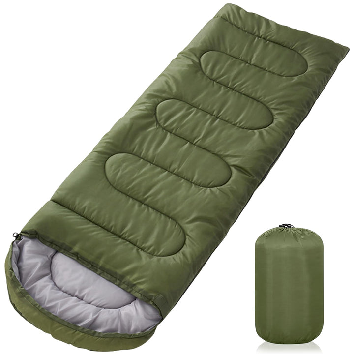 Grüner 220x85cm Wasserdichter Schlafsack mit Kompressionsbeutel, 3 Jahreszeiten Schlafsack 1.6kg, Tr