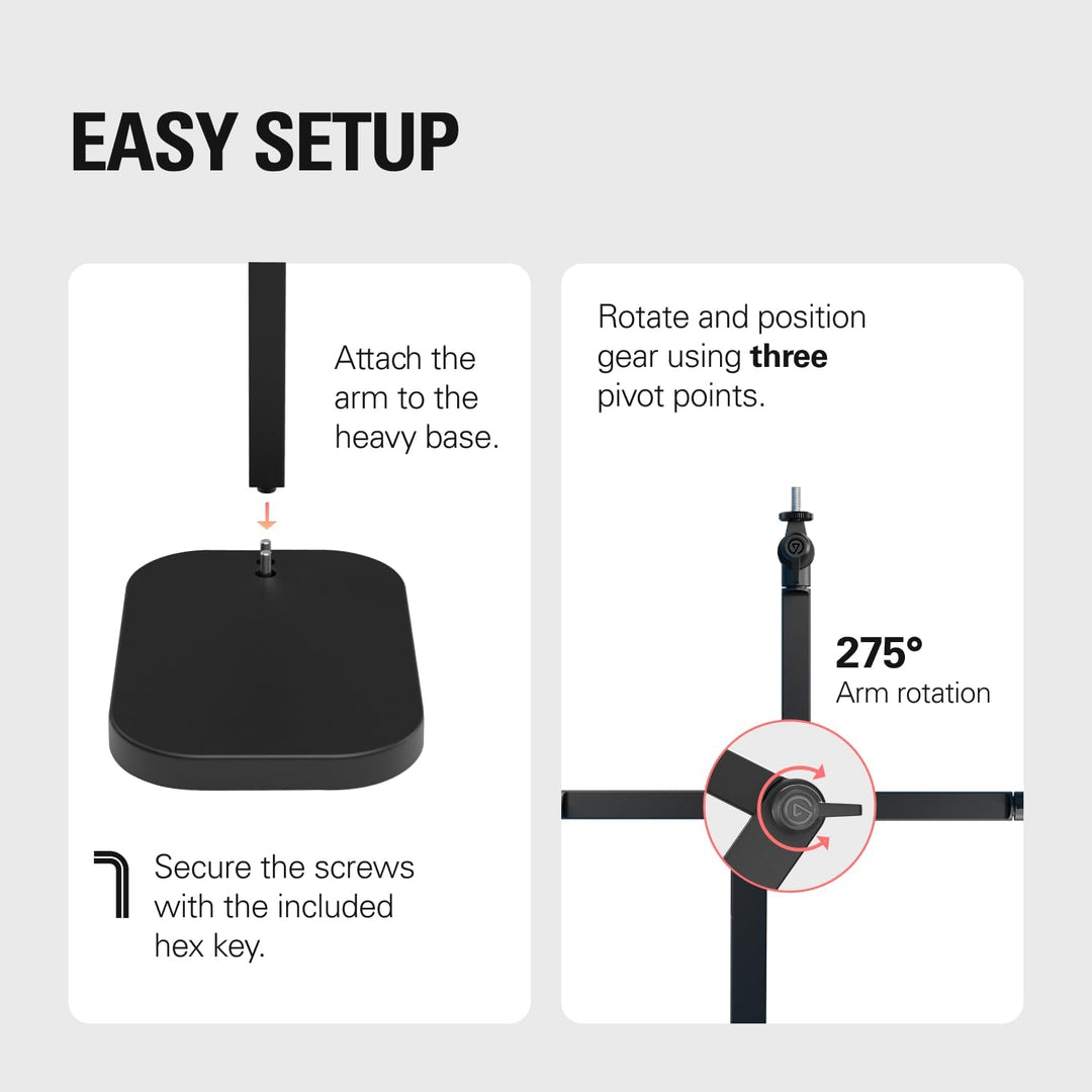 Elgato Wave Desk Stand – Verstellbarer Mikrofonständer, kompatibel, HyperX, Rode, Fifine, Shure und