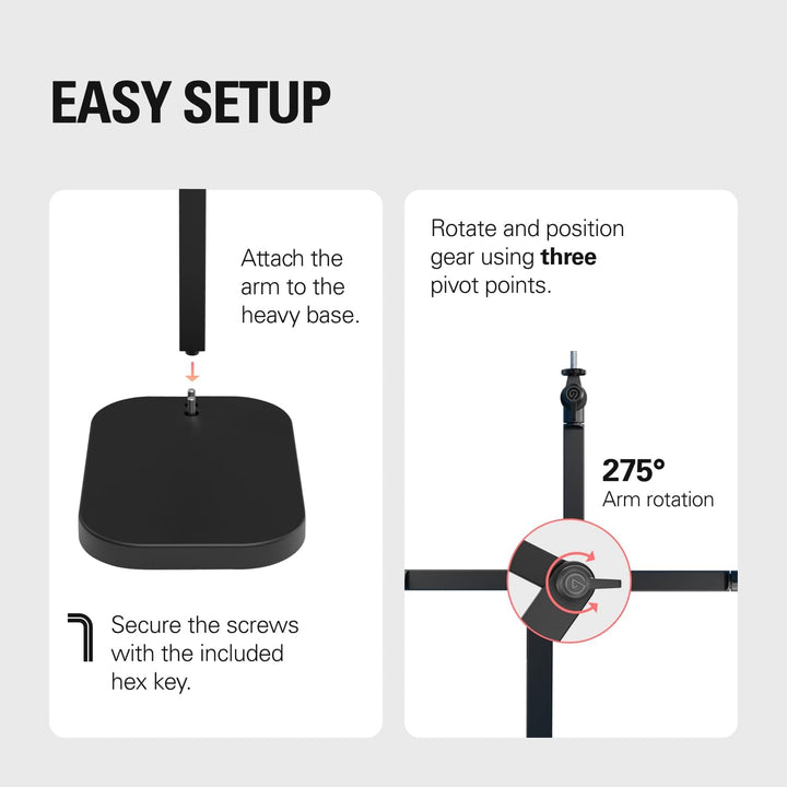 Elgato Wave Desk Stand – Verstellbarer Mikrofonständer, kompatibel, HyperX, Rode, Fifine, Shure und
