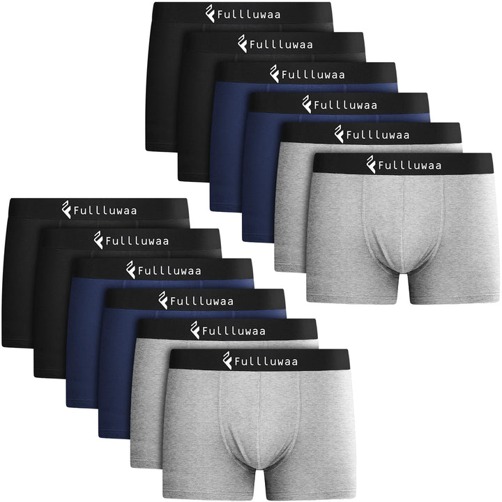 Fullluwaa Boxershorts Herren 12er Pack - Business Men Retroshorts Männer Trunks Baumwolle Unterwäsch