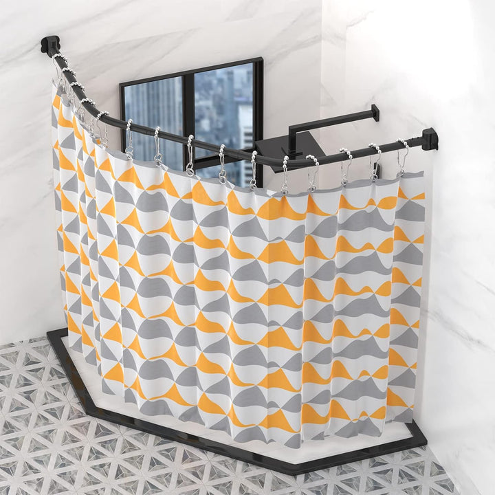 Misounda Duschvorhangstange Trapezförmig, Edelstahl Duschstange für Duschvorhang 70x(45-70) x70 cm m