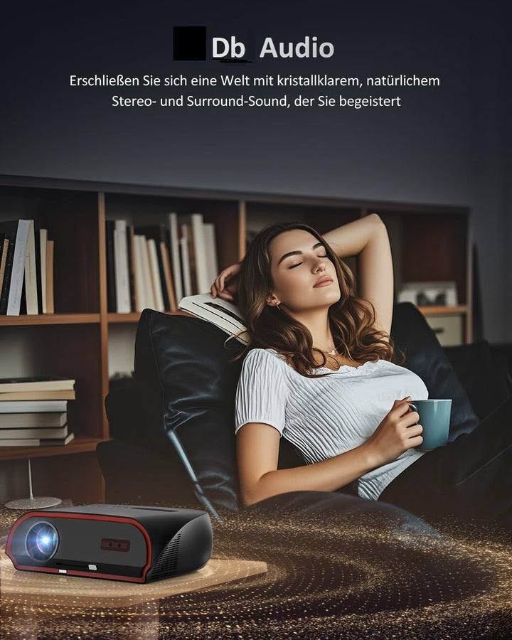 4K Heimkino Beamer mit HDMI ARC Smart OS, 2200ANSI Tageslich Ultra HD Smart Projektor für Schlafzimm