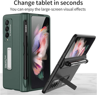 COQUE Galaxy Z Fold 3 5G Hülle, aufklappbare All-Inclusive-Hülle, Stylus Slot klappbare Handyhülle f