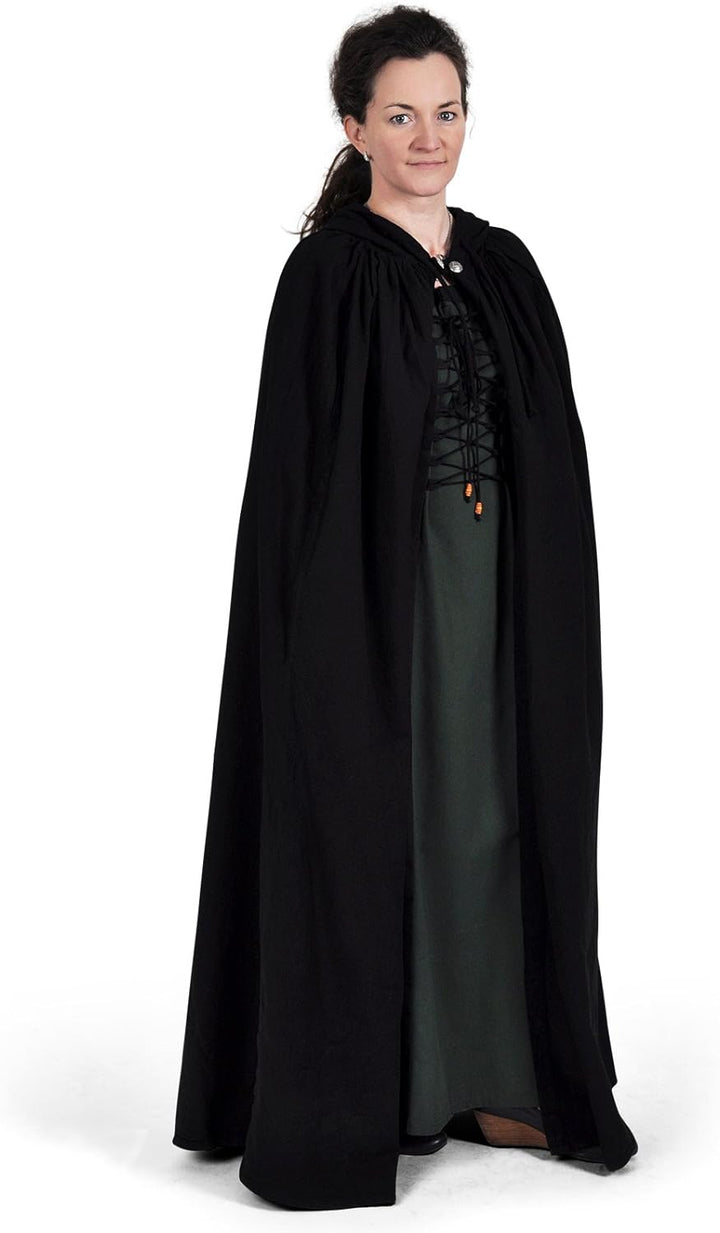 Gothic Store Heinsberg Mittelalter Umhang mit Zipfelkapuze schwarz