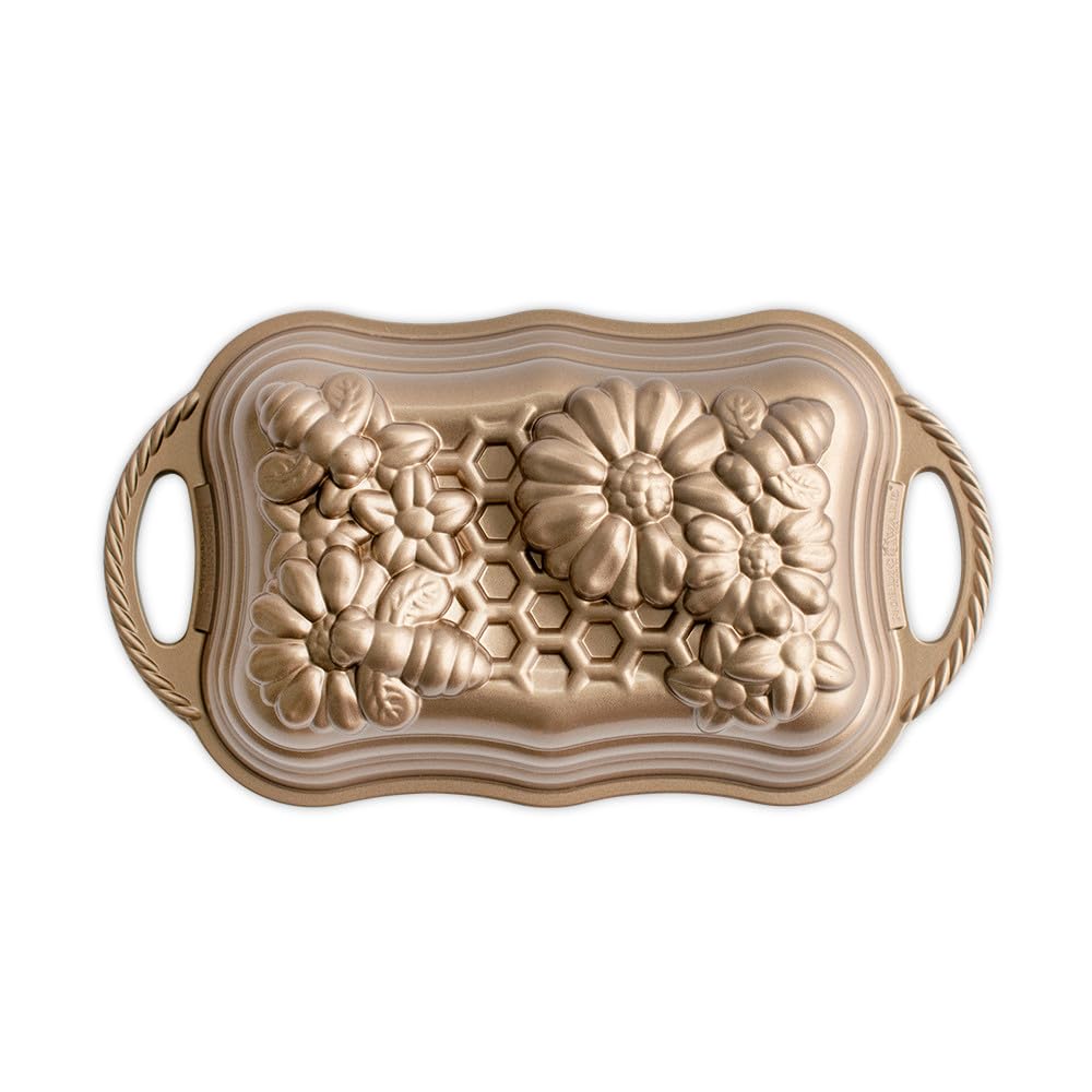 Nordic Ware Honeycomb Kastenform | Original Aluguss Gugelhupfform | Gugelhupfform mit Bienenmuster |