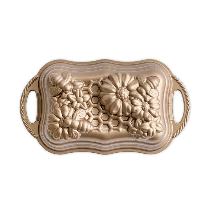 Nordic Ware Honeycomb Kastenform | Original Aluguss Gugelhupfform | Gugelhupfform mit Bienenmuster |