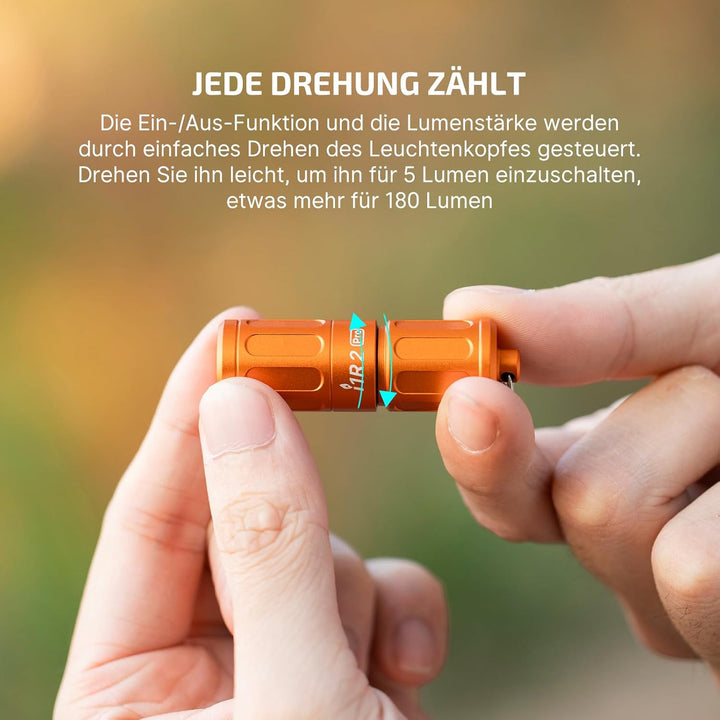 OLIGHT I1R II Pro EOS Mini LED Taschenlampe 180 Lumen Superhelle USB-Aufladbare Handlampe Schlüsselb