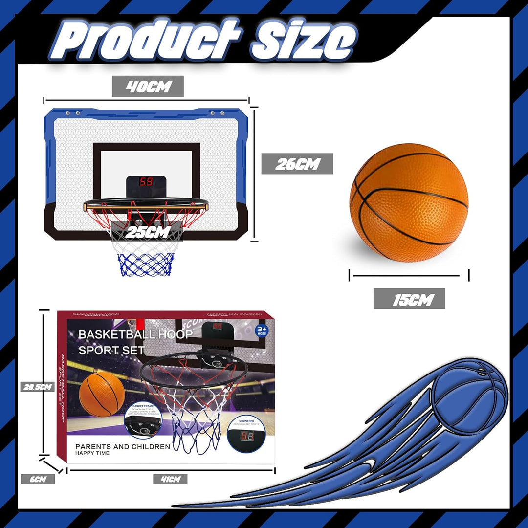 TEUVO Mini Basketballkorb Indoor Kinder mit 4 Ball, Tür Basketballkorb für Zimmer & Büro & Elektroni