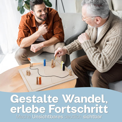 Systembrett Aufstellung Set für systemische Aufstellungen – 45 Teile: Familienbrett & Figuren aus Ho