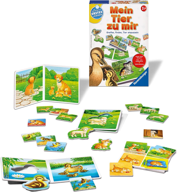 Ravensburger 21402 - was passt zusammen? - Puzzelspiel für Kinder & Mein Tier zu Mir - Puzzelspiel f