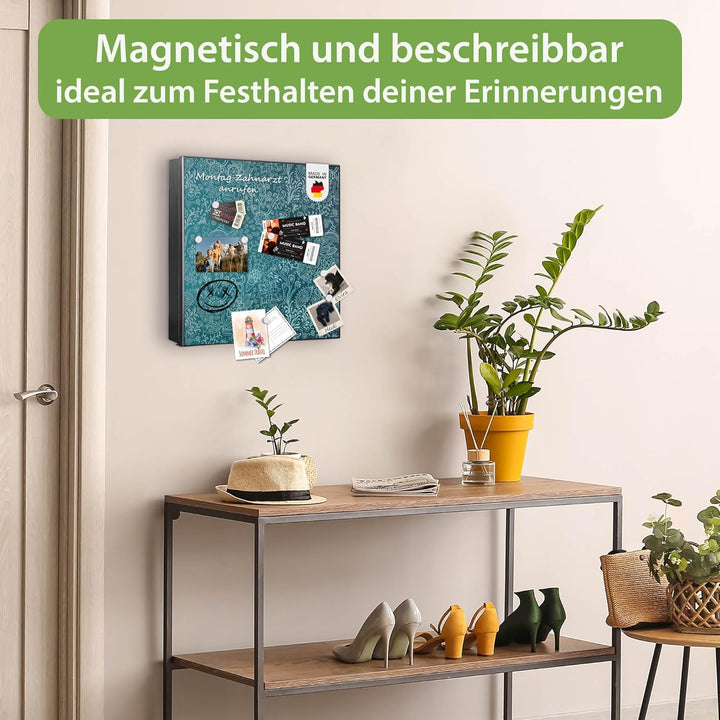 banjado Grosser Schlüsselkasten Metall - Schlüsselbox 30x30cm mit 32 Haken - Schlüsselkasten modern