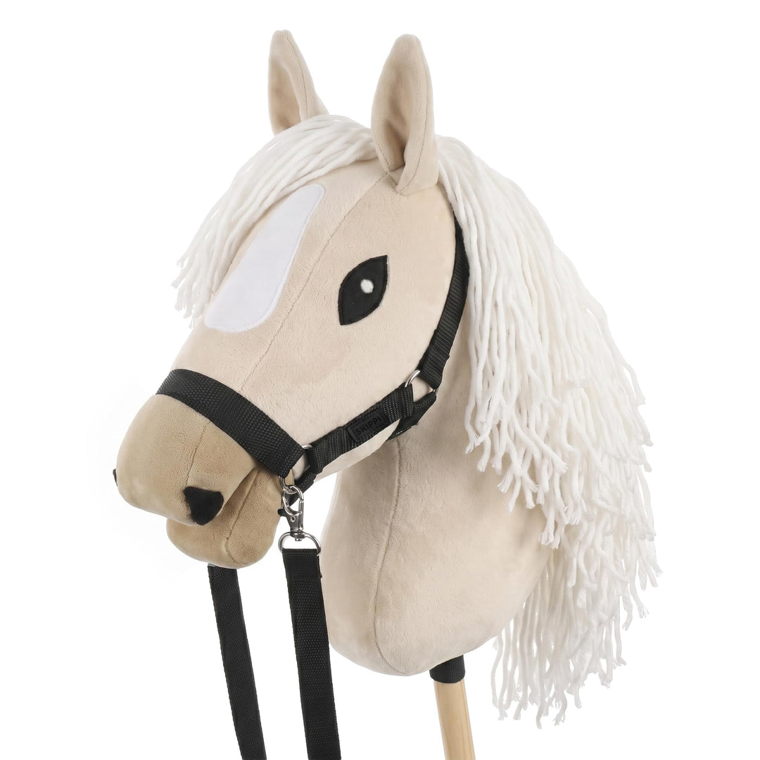 SKIPPI Hobby Horse Almond, Grosses Steckenpferd A3, Halfter und Zügeln im Set, Hobby Horsing Pferd m