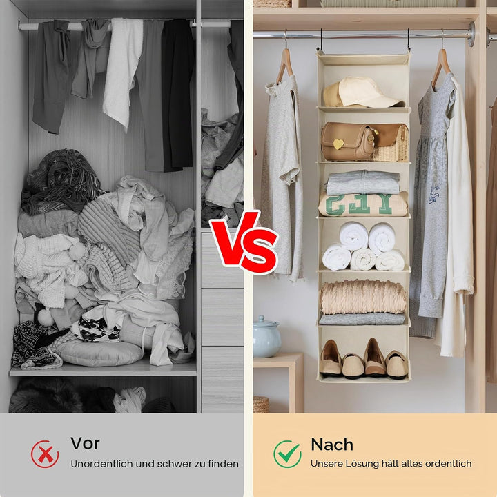 GRANNY SAYS Hängeregal Schrank mit 6 Fächern, 1 Stück Hängeaufbewahrung Kleiderschrank Organizer Hän