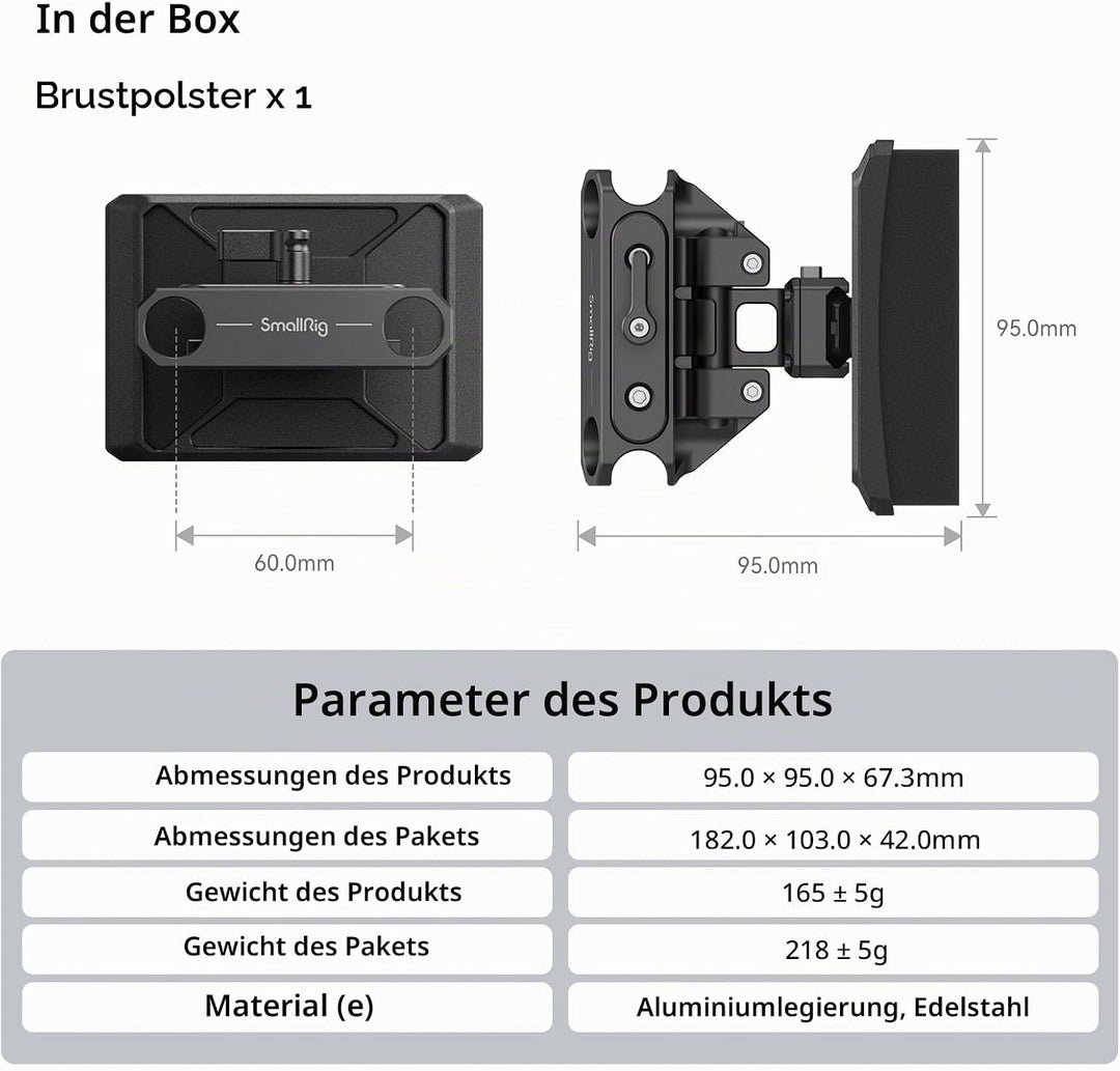 SMALLRIG Lightweight Chest Pad mit Stabklemme - MD3183